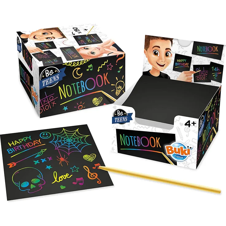 BUKI NB001 - Kratzpapier-Notizblock, Kratzbilder, Scratch Art Notebook