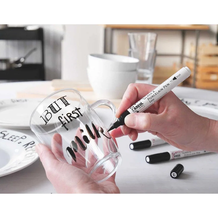 Kreul Glass & Porcelain Pen Easy brush schwarz - Preisvergleich – Bild 3