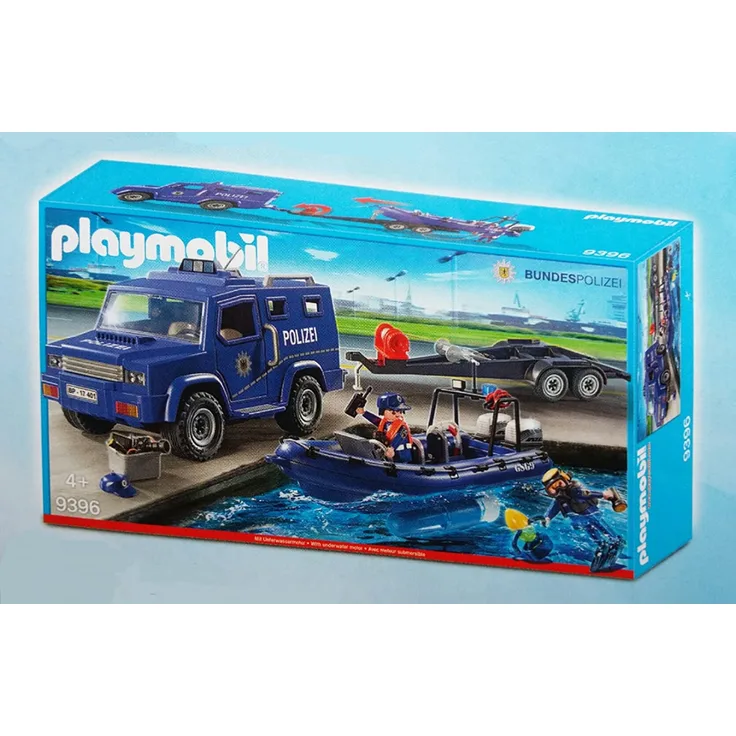 PLAYMOBIL 9396 Bundespolizei - Truck mit Schnellboot .