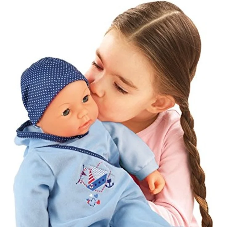 Bayer Design 94683AA -Funktionspuppe Hello Baby Boy mit Zubehör, 46 cm, blau – Bild 5
