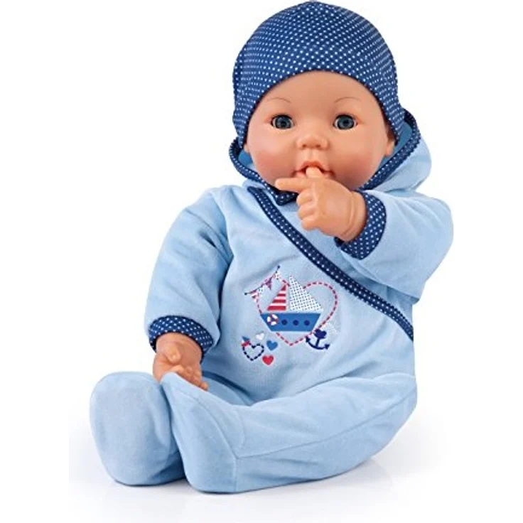 Bayer Design 94683AA -Funktionspuppe Hello Baby Boy mit Zubehör, 46 cm, blau – Bild 2
