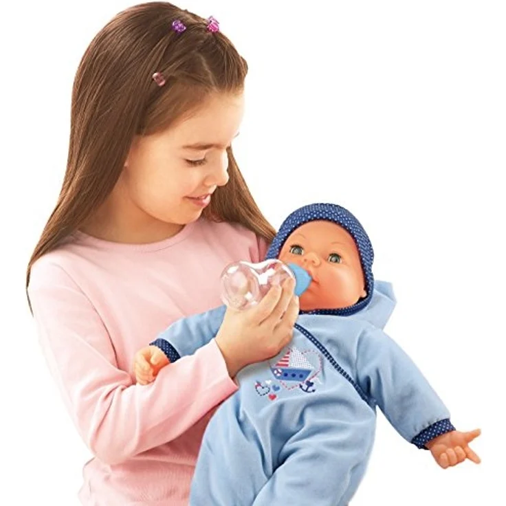 Bayer Design 94683AA -Funktionspuppe Hello Baby Boy mit Zubehör, 46 cm, blau – Bild 4