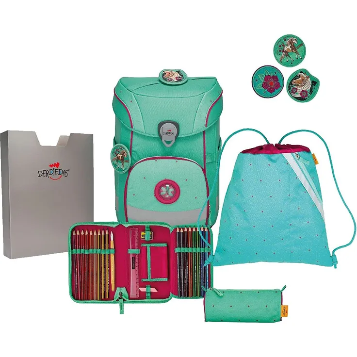 DerDieDas ErgoFlex Easy Schulranzenset 5-teilig Peppermint Pony