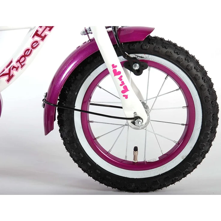 Volare Heart Cruiser Kinderfahrrad - Mädchen - 12 Zoll - Weiß Lila – Bild 7