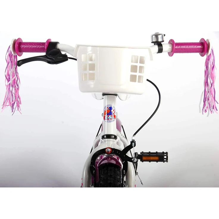 Volare Heart Cruiser Kinderfahrrad - Mädchen - 12 Zoll - Weiß Lila – Bild 9
