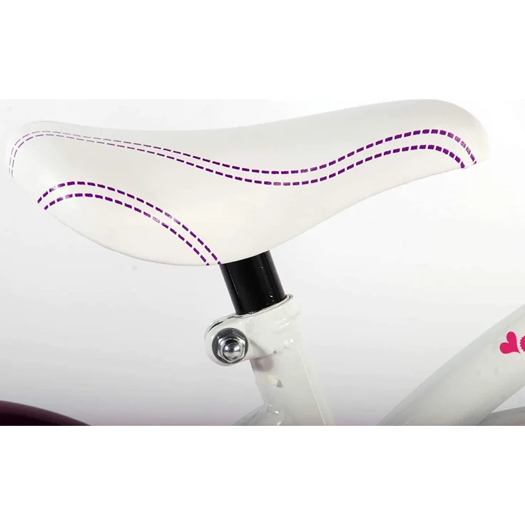 Volare Heart Cruiser Kinderfahrrad - Mädchen - 12 Zoll - Weiß Lila – Bild 4