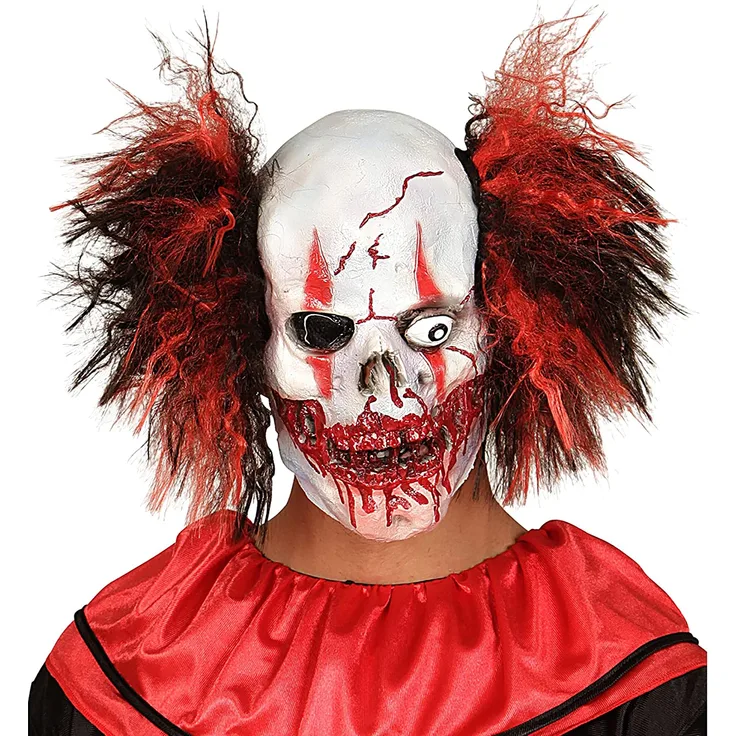 WIDMANN 01019 - Maske Blutiger Clown - Totenkopf mit Haar