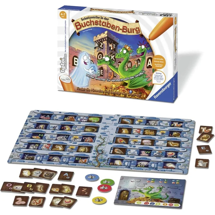 Ravensburger tiptoi 00737 Schatzsuche in der Buchstaben-Burg, Spiel für Kinder von 4-7 Jahren, für 1-4 Spieler – Bild 3
