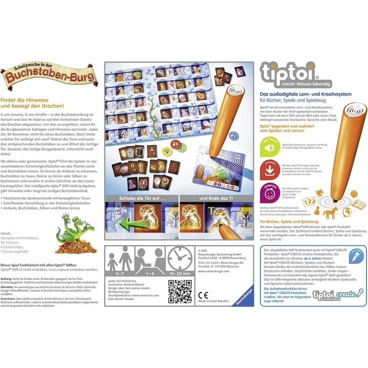Ravensburger tiptoi 00737 Schatzsuche in der Buchstaben-Burg, Spiel für Kinder von 4-7 Jahren, für 1-4 Spieler – Bild 2