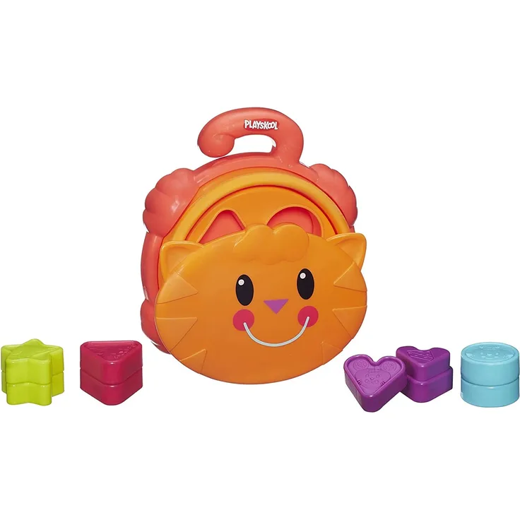 Playskool Formsteck-Katze Sortierspielzeug für Kleinkinder ab 18 Monaten mit 2-teiligen Formen zum Ordnen, Zusammenklappbar (Amazon Exclusive)