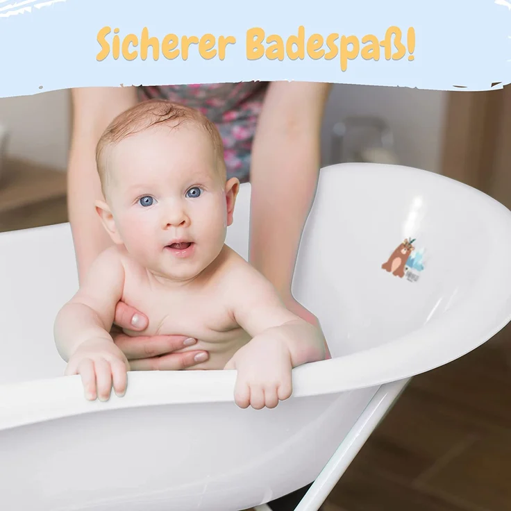Babykajo Baby Badewanne mit Stöpsel – Baby Wanne aus BPA freiem Plastik und 86 cm Länge – Bild 5