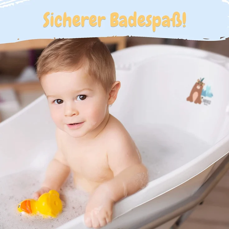 Babykajo Baby Badewanne mit Stöpsel – Baby Wanne aus BPA freiem Plastik und 86 cm Länge – Bild 6