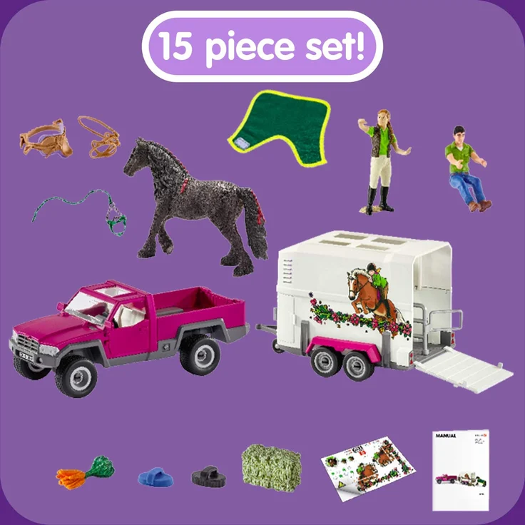 Schleich Horse Club 42346 'Pick-up mit Pferdeanhänger', ab 5 Jahren, 15 Teile - Preisvergleich – Bild 6