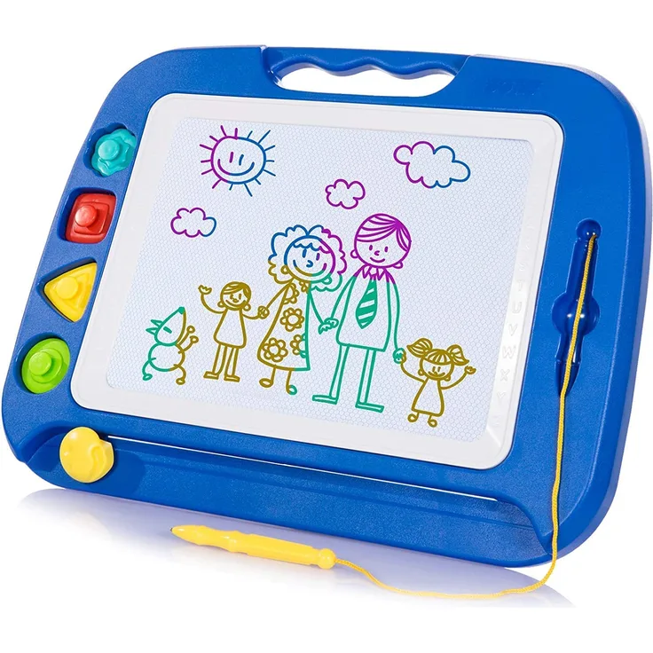 SGILE Große Magnetische Maltafel Zaubertafel, 42x32cm Zeichentafel Zaubermaltafel Malbrett mit 4 Form Stempel für Kinder ab 3 Jahre Geschenk