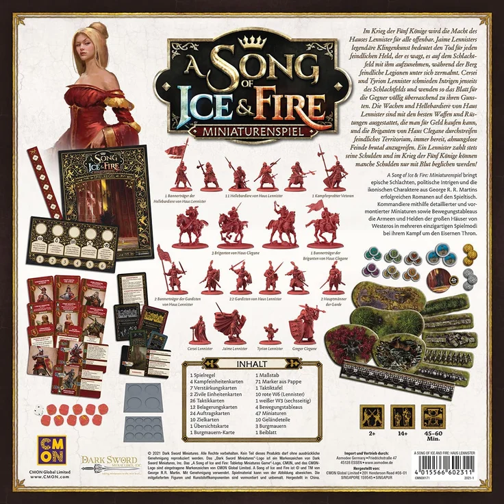 CMND0171 - A Song of Ice & Fire  Lennister Starterset, Miniaturenspiel, für 2 Spieler – Bild 3