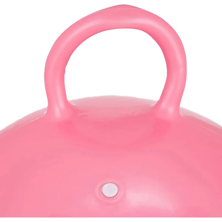 Relaxdays Hüpfball Kinder, Hase, mit Griff, für Drinnen und Draußen, mit Tier-Motiv, weich, 45 cm Durchmesser, pink – Bild 4