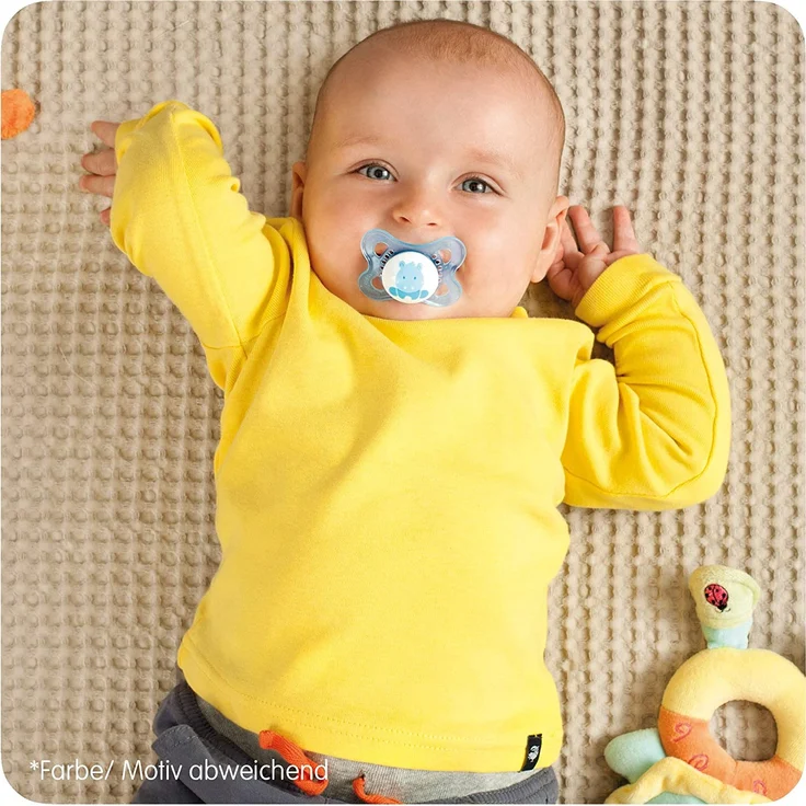 MAM Original Silikon Schnuller im 2er-Set, besonders sanfter Schnuller, Baby Schnuller aus speziellem MAM SkinSoft Silikon mit Schnullerbox, 0 - 6 Monate, blau – Bild 9