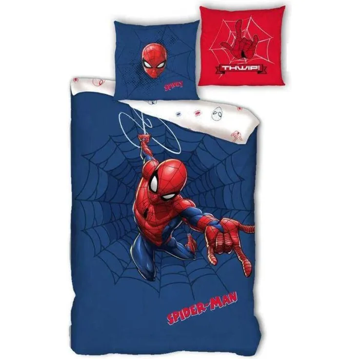 spiderman Bettbezug 140 x 200 cm Baumwolle blau