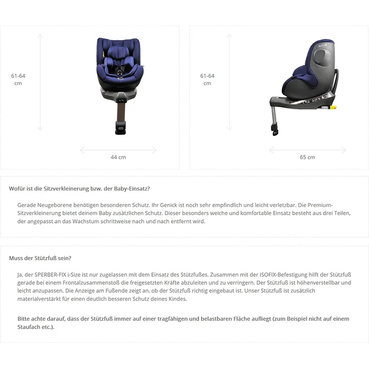 Avova 'Sperber-Fix i-Size' Autokindersitz Pearl Black – Bild 6