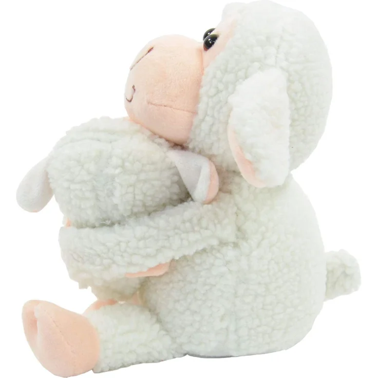 Kögler 75958 - Labertier Schaf mit Baby Bonnie und Fina, ca. 23 cm groß, nachsprechendes Plüschtier mit Aufnahme- und Wiedergabefunktion, plappert alles witzig nach und bewegt sich, batteriebetrieben – Bild 2