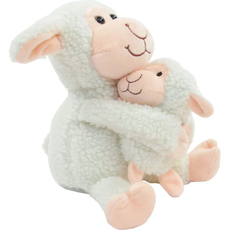 Kögler 75958 - Labertier Schaf mit Baby Bonnie und Fina, ca. 23 cm groß, nachsprechendes Plüschtier mit Aufnahme- und Wiedergabefunktion, plappert alles witzig nach und bewegt sich, batteriebetrieben – Bild 3