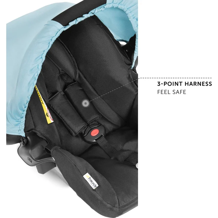 Hauck Kombi Kinderwagen Shopper Trioset inkl. Babywanne, Babyschale, Sitz mit Liegefunktion, Getränkehalter und Ablage, bis 25 kg, Klein Zusammenklappbar, Hellblau – Bild 17