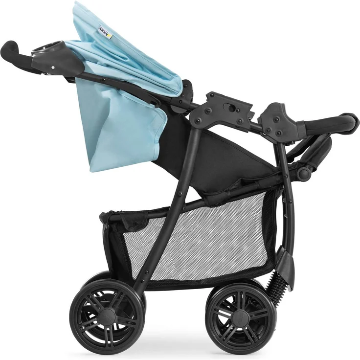 Hauck Kombi Kinderwagen Shopper Trioset inkl. Babywanne, Babyschale, Sitz mit Liegefunktion, Getränkehalter und Ablage, bis 25 kg, Klein Zusammenklappbar, Hellblau – Bild 55