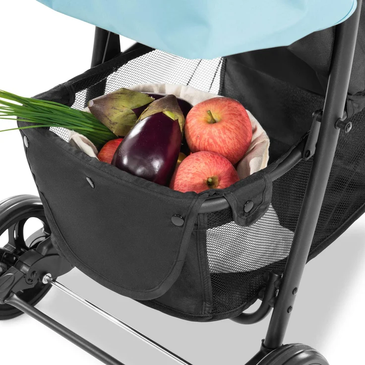 Hauck Kombi Kinderwagen Shopper Trioset inkl. Babywanne, Babyschale, Sitz mit Liegefunktion, Getränkehalter und Ablage, bis 25 kg, Klein Zusammenklappbar, Hellblau – Bild 35