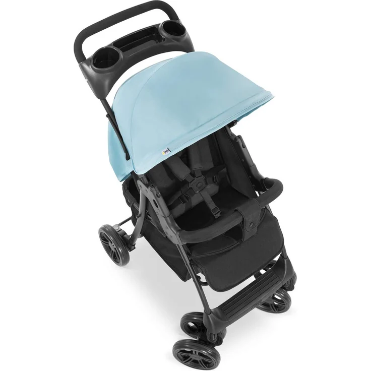 Hauck Kombi Kinderwagen Shopper Trioset inkl. Babywanne, Babyschale, Sitz mit Liegefunktion, Getränkehalter und Ablage, bis 25 kg, Klein Zusammenklappbar, Hellblau – Bild 22