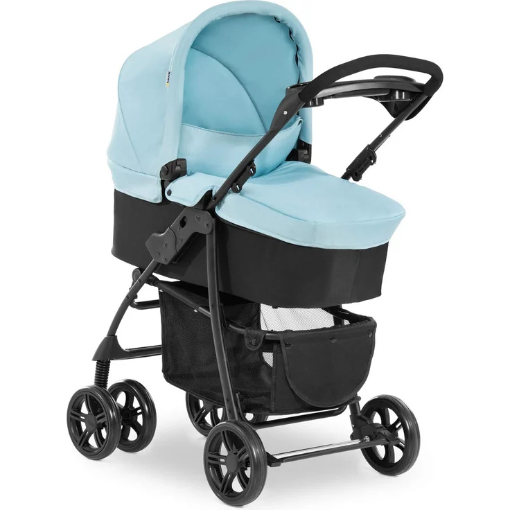 Hauck Kombi Kinderwagen Shopper Trioset inkl. Babywanne, Babyschale, Sitz mit Liegefunktion, Getränkehalter und Ablage, bis 25 kg, Klein Zusammenklappbar, Hellblau – Bild 40