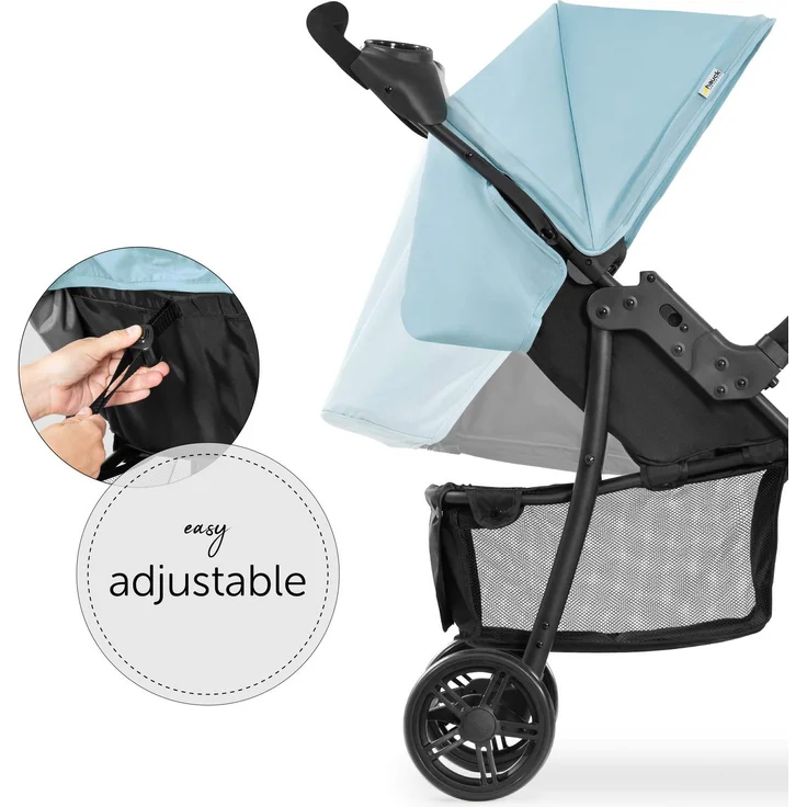 Hauck Kombi Kinderwagen Shopper Trioset inkl. Babywanne, Babyschale, Sitz mit Liegefunktion, Getränkehalter und Ablage, bis 25 kg, Klein Zusammenklappbar, Hellblau – Bild 6