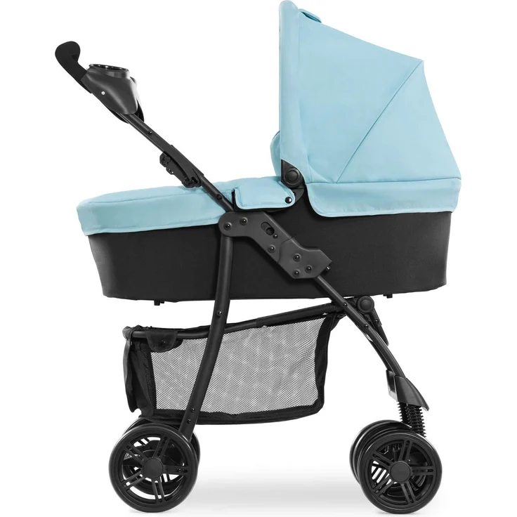 Hauck Kombi Kinderwagen Shopper Trioset inkl. Babywanne, Babyschale, Sitz mit Liegefunktion, Getränkehalter und Ablage, bis 25 kg, Klein Zusammenklappbar, Hellblau – Bild 43