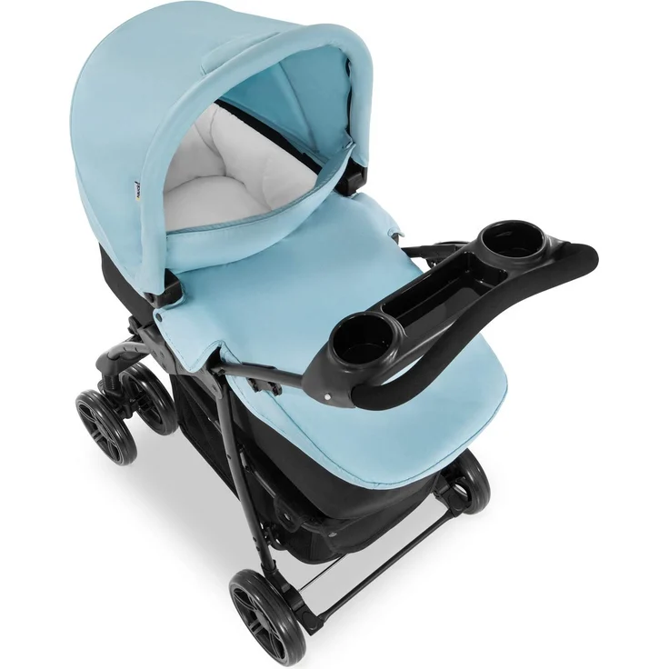 Hauck Kombi Kinderwagen Shopper Trioset inkl. Babywanne, Babyschale, Sitz mit Liegefunktion, Getränkehalter und Ablage, bis 25 kg, Klein Zusammenklappbar, Hellblau – Bild 41