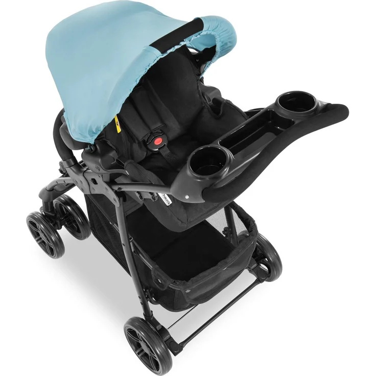 Hauck Kombi Kinderwagen Shopper Trioset inkl. Babywanne, Babyschale, Sitz mit Liegefunktion, Getränkehalter und Ablage, bis 25 kg, Klein Zusammenklappbar, Hellblau – Bild 47
