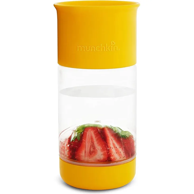 Munchkin Miracle 360ᵒ Fruit Infuser Trinkbecher, gelb, 414 ml