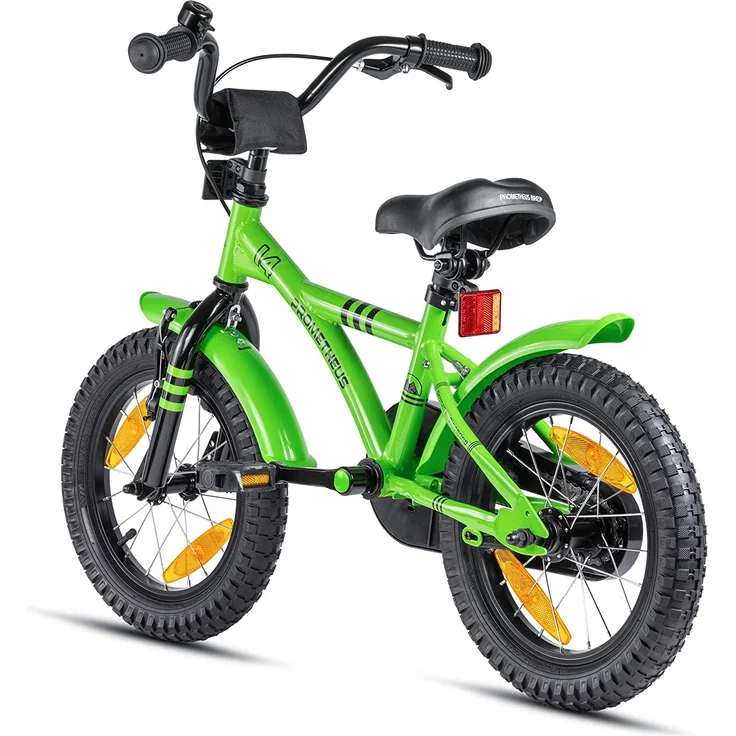PROMETHEUS BICYCLES® HAWK Kinderfahrrad 14 , Grün-Schwarz mit Stützrädern – Bild 6