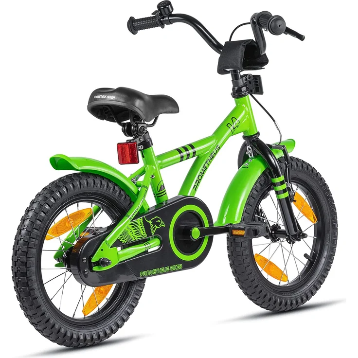 PROMETHEUS BICYCLES® HAWK Kinderfahrrad 14 , Grün-Schwarz mit Stützrädern – Bild 5