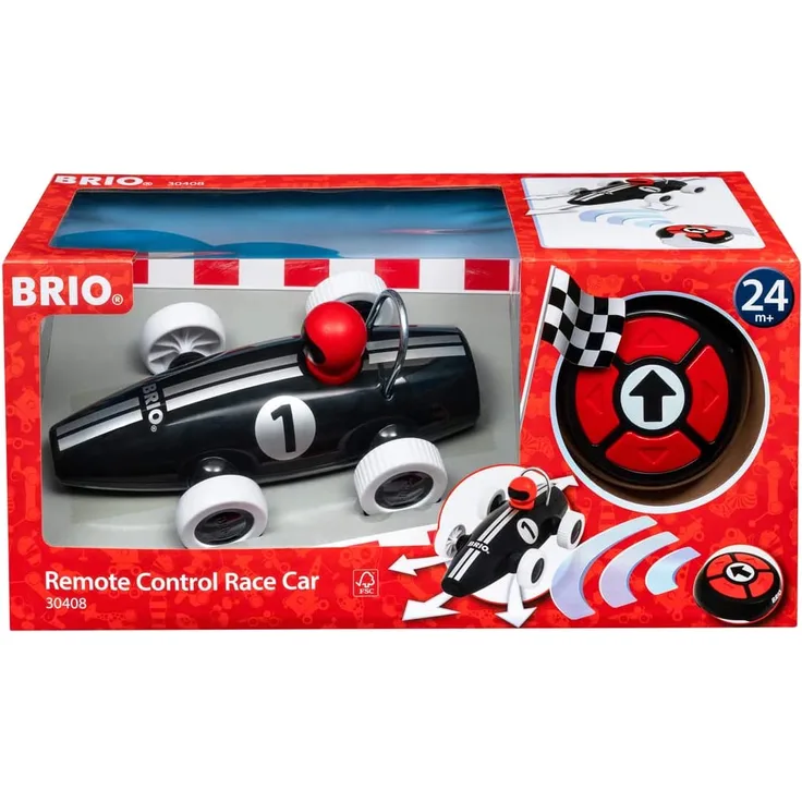 BRIO 30408 RC Rennwagen Schwarz - Stylisher Rennwagen mit kindgerechter und intuitiver Fernbedienung - Empfohlen für Kin