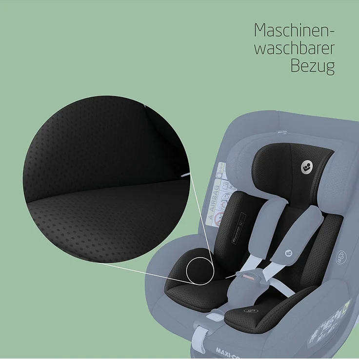 Maxi-Cosi Mica Eco Einlage für Neugeborene, ab der Geburt bis ca. 3 Monate, von 40-60 cm, passend für den drehbaren Kindersitz Mica Eco, Schwarz – Bild 4