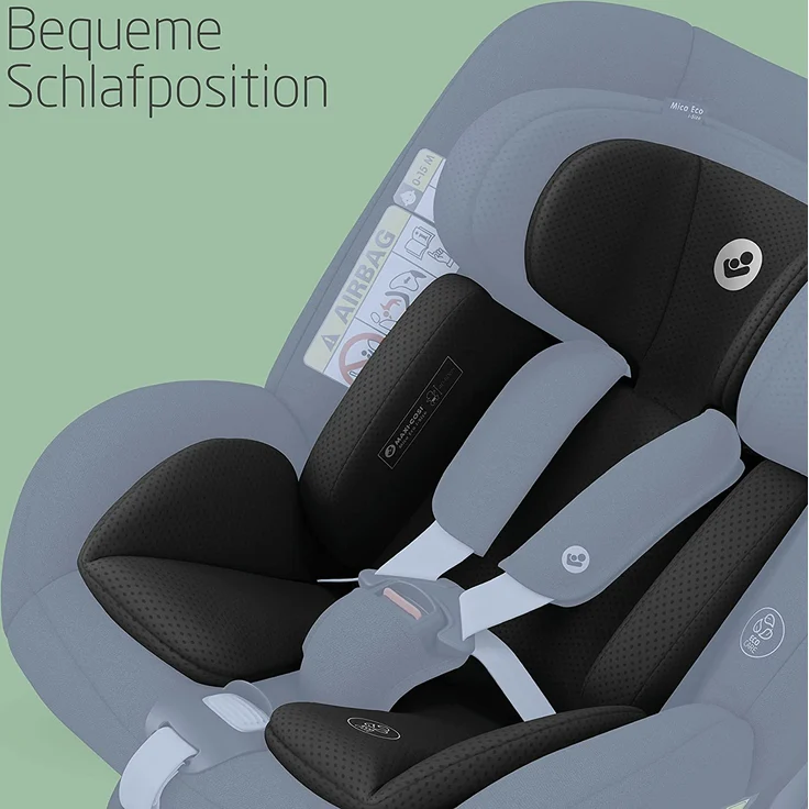 Maxi-Cosi Mica Eco Einlage für Neugeborene, ab der Geburt bis ca. 3 Monate, von 40-60 cm, passend für den drehbaren Kindersitz Mica Eco, Schwarz – Bild 3