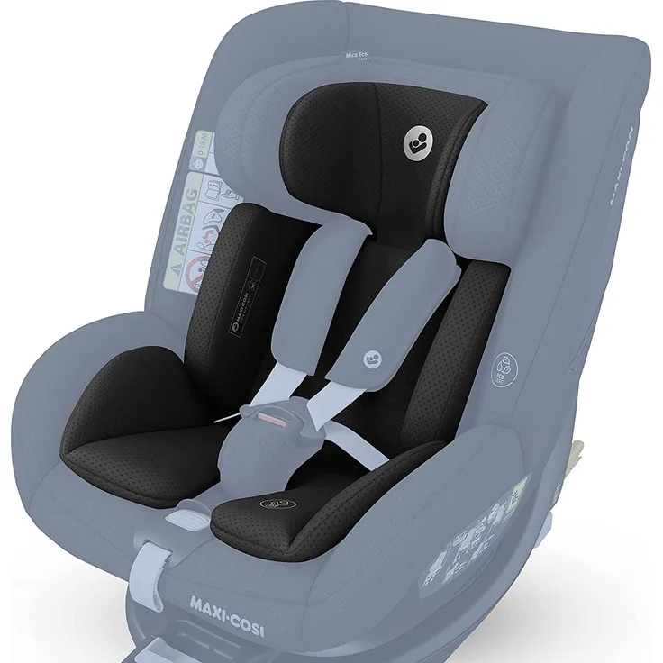 Maxi-Cosi Mica Eco Einlage für Neugeborene, ab der Geburt bis ca. 3 Monate, von 40-60 cm, passend für den drehbaren Kindersitz Mica Eco, Schwarz