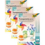 folia 87409 - Transparentpapier, farbig sortiert, DIN A4, 10 Blatt, 115 g/qm - ideal zum Basteln, für Fensterbilder, Windlichter