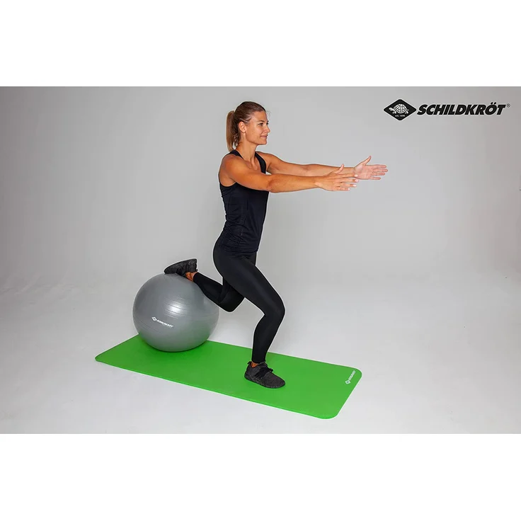 Gymnastikball 65 cm, phthalatfrei, mit Ballpumpe, silber – Bild 4