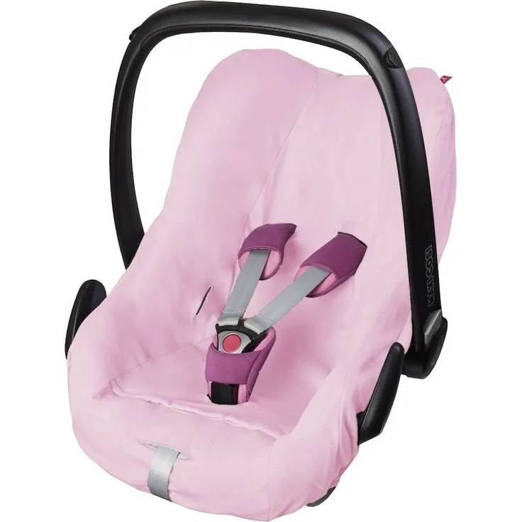 ByBoom - Universal Sommerbezug, Schonbezug aus 100% Baumwolle, für Babyschale, Autositz, z. B. Maxi Cosi CabrioFix, City, Pebble; Designed in Germany, MADE IN EU, Farbe:Rosa