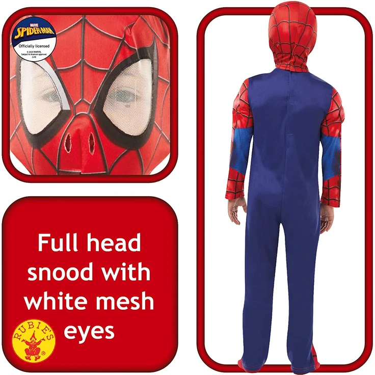 Rubies 640895 Spiderman Offizielles Marvel Spider Man, Deluxe Kind costume-age Höhe 140 cm, Jungen, 9-10 – Bild 2