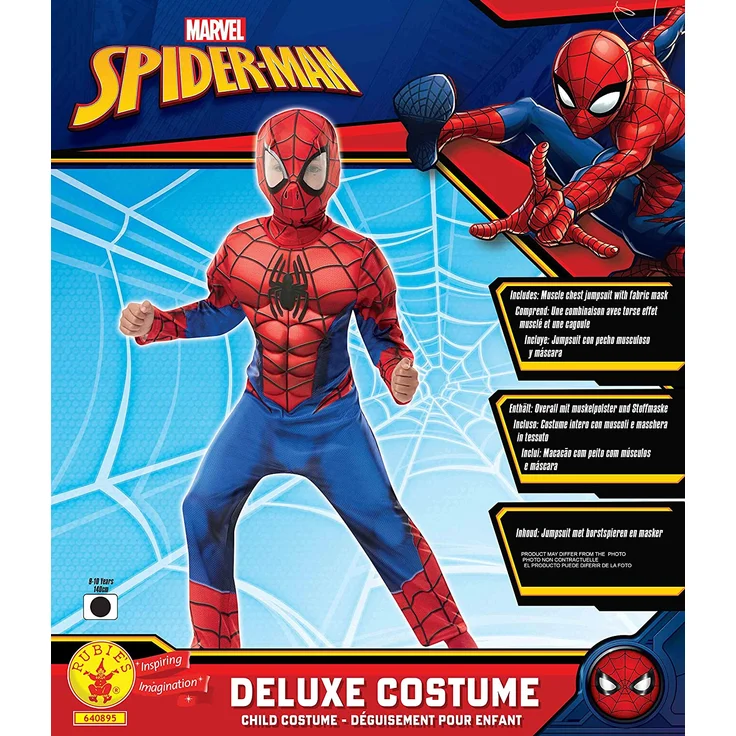 Rubies 640895 Spiderman Offizielles Marvel Spider Man, Deluxe Kind costume-age Höhe 140 cm, Jungen, 9-10 – Bild 4