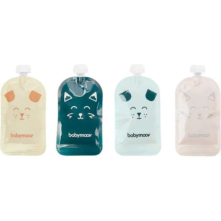 Babymoov ISY Pouches wiederverwendbare Quetschbeutel 150ml aus recycletem Kunststoff, 20er Set