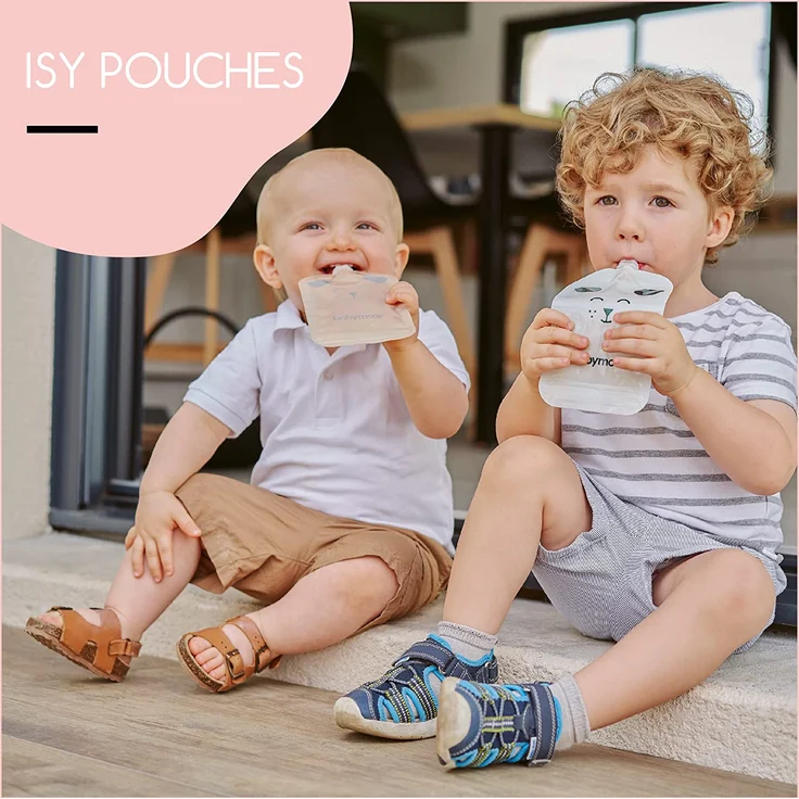 Babymoov ISY Pouches wiederverwendbare Quetschbeutel 150ml aus recycletem Kunststoff, 20er Set – Bild 2