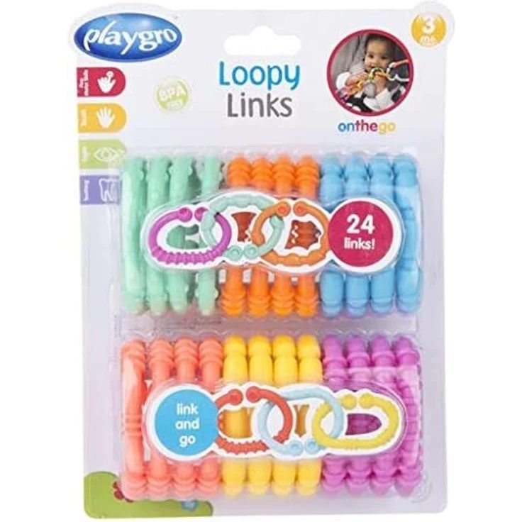 Playgro Kinderwagenkette, 24-teilig, Ab 3 Monaten, Loopy Links, Bunt, 40134 – Bild 5