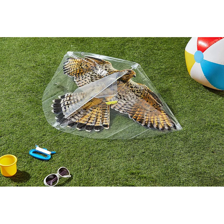 Paul Günther 1230 - Kinderdrachen mit Falken Motiv, Einleinerdrachen aus robuster PE-Folie mit verstellbarer Drachenwaage, für Kinder ab 4 Jahre mit Wickelgriff und Schnur, ca. 92 x 62 cm groß – Bild 3